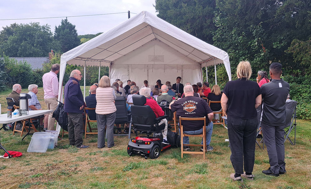 Picture of Llanspyddid residents at the public meeting on 19th August 2025
